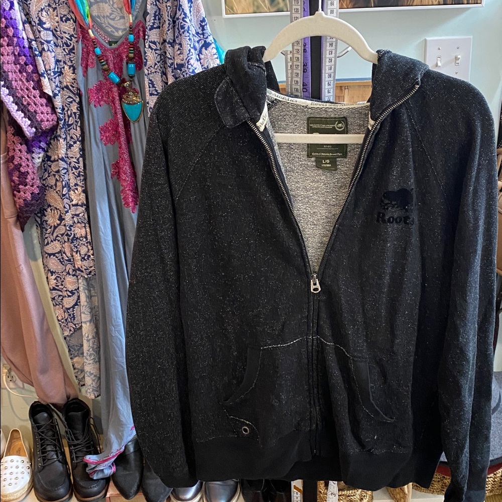 Roots Black Women's Hooded Cardigan